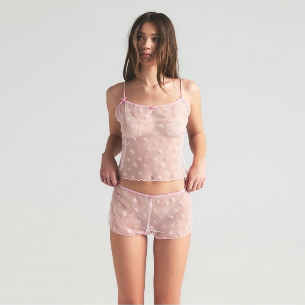 NWT Skims cherry blossom, sheer set